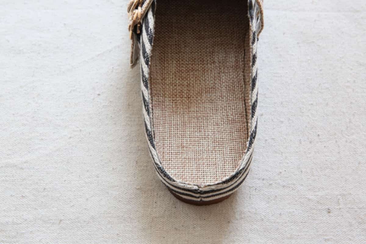 Striped bag head flat bottom half slippers handmade comfortable breathable soft bottom cotton and linen women's sandals