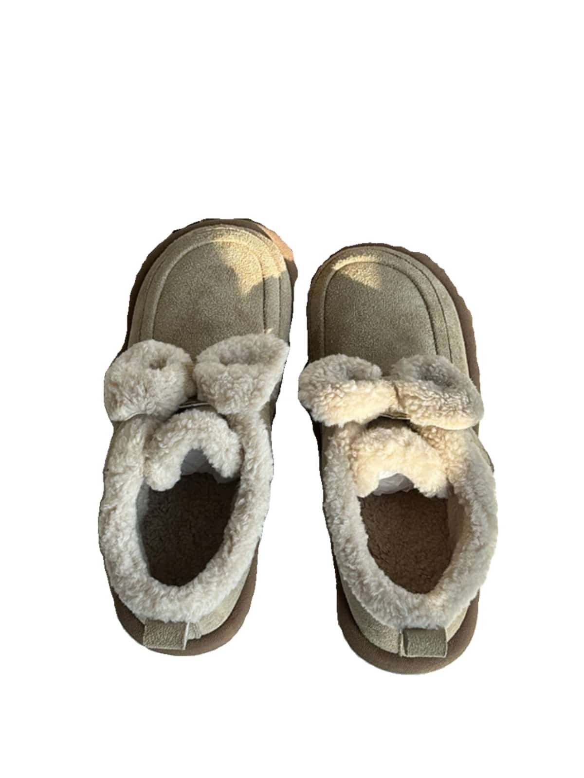 Imitation lamb wool round head flat-bottomed short boots winter cute bow soft cute snow boots