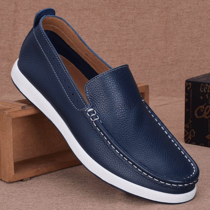 New men's casual leather shoes first layer cowhide men's shoes trendy leather breathable lazy shoes men's single shoes