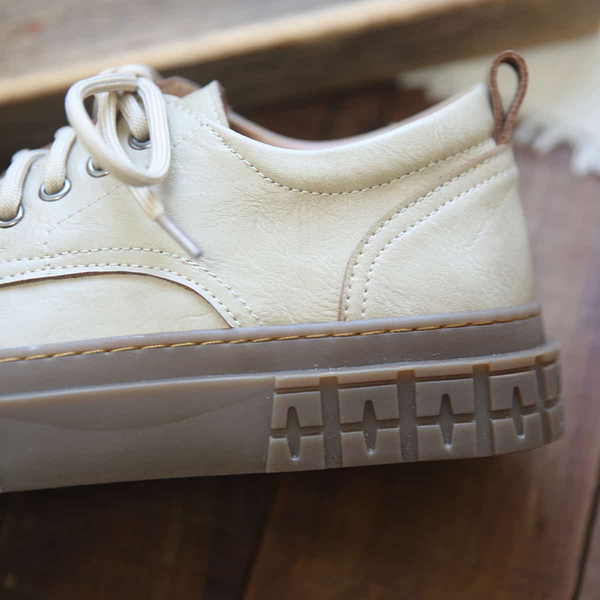 Round head lace-up platform big head shoes Spring student medium heel black shoes single shoes