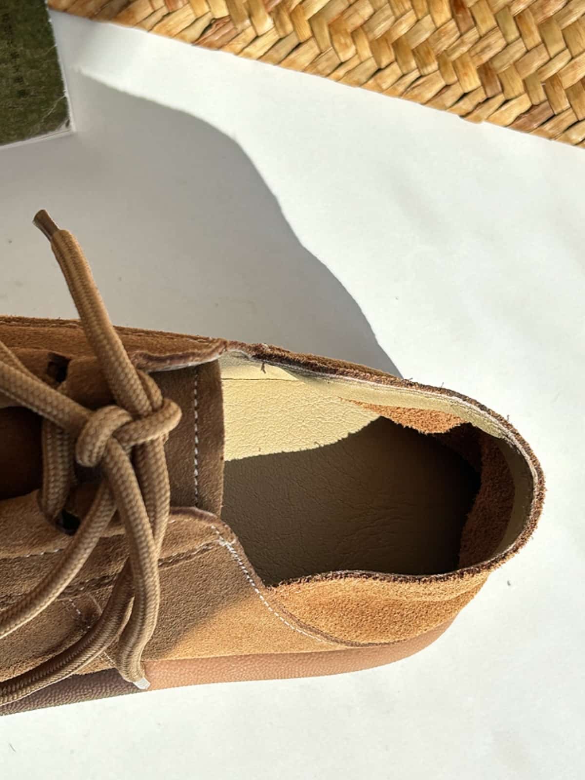 Leather round head lace-up flat shoes spring and summer new soft-soled comfortable single shoes