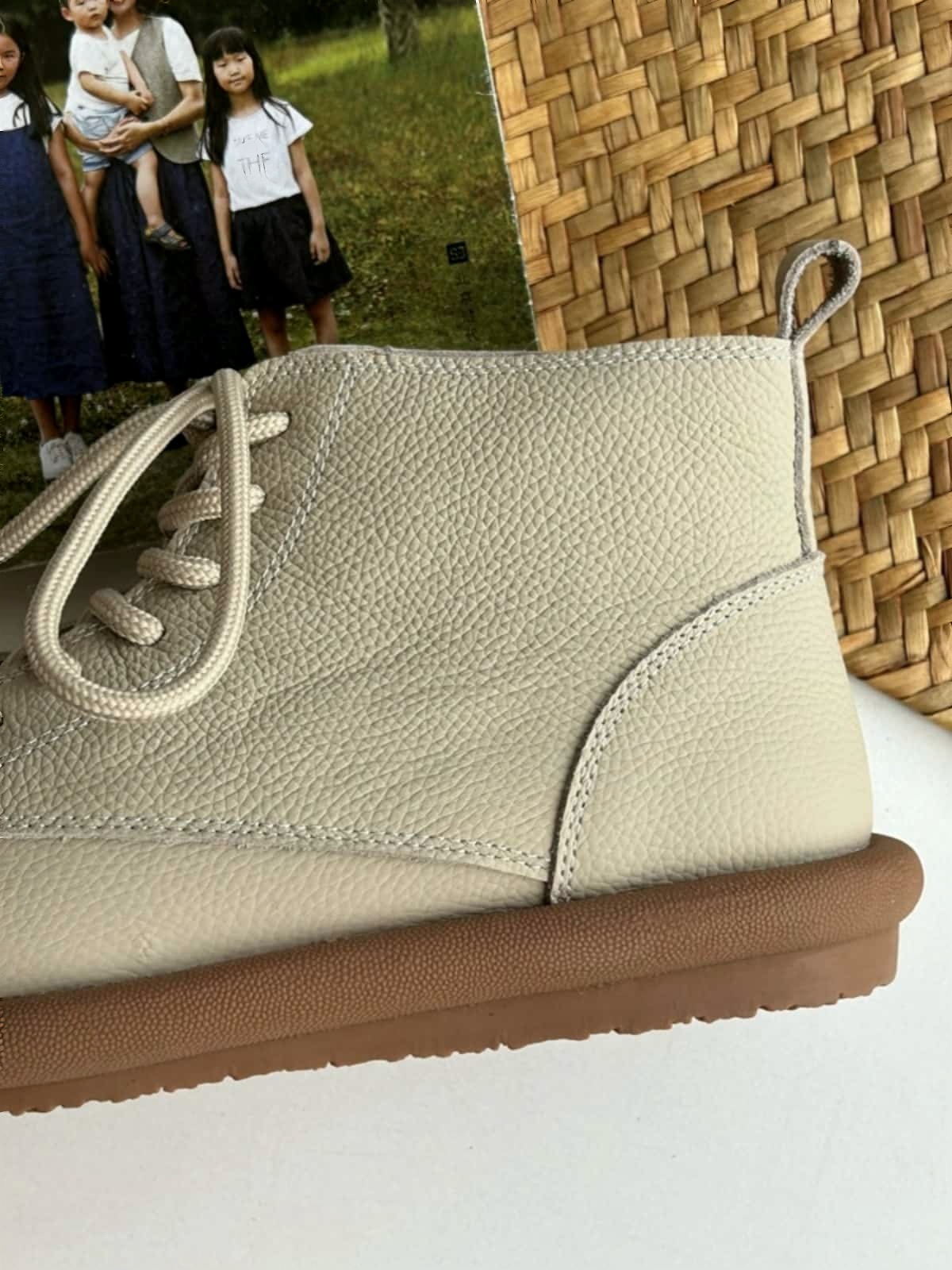 Leather Round Head Strap-Up Flat Bottom Martin Boots Comfortable Soft Sole Short Boots