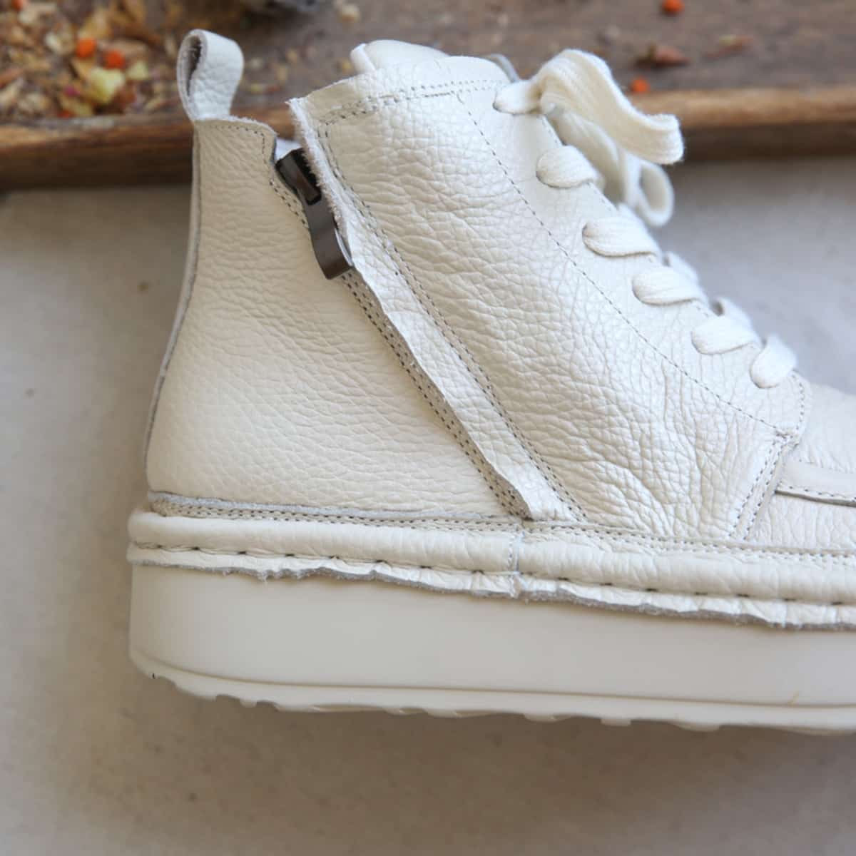 Leather round head lace-up platform big head shoes comfortable short boots women's autumn