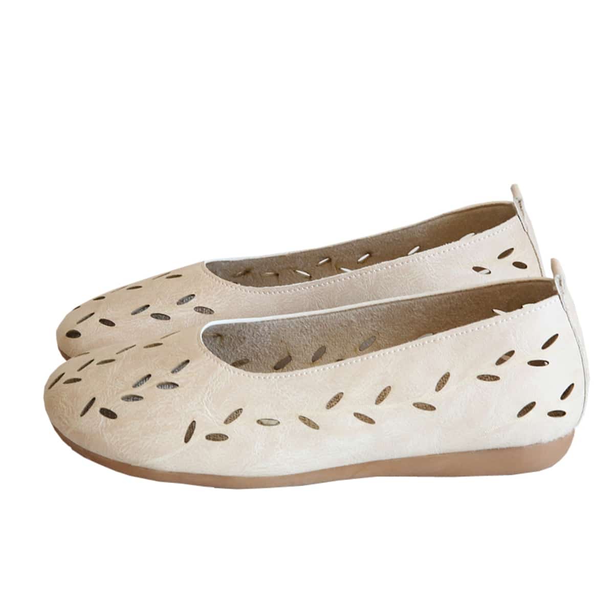 Hollow bag head flat shoes summer cotton and linen breathable and comfortable shallow mouth single shoes women