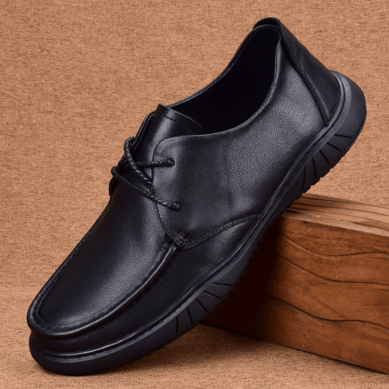 Leather men's shoes versatile business casual shoes first layer cowhide men's leather shoes soft sole soft leather driving shoes lightweight sing