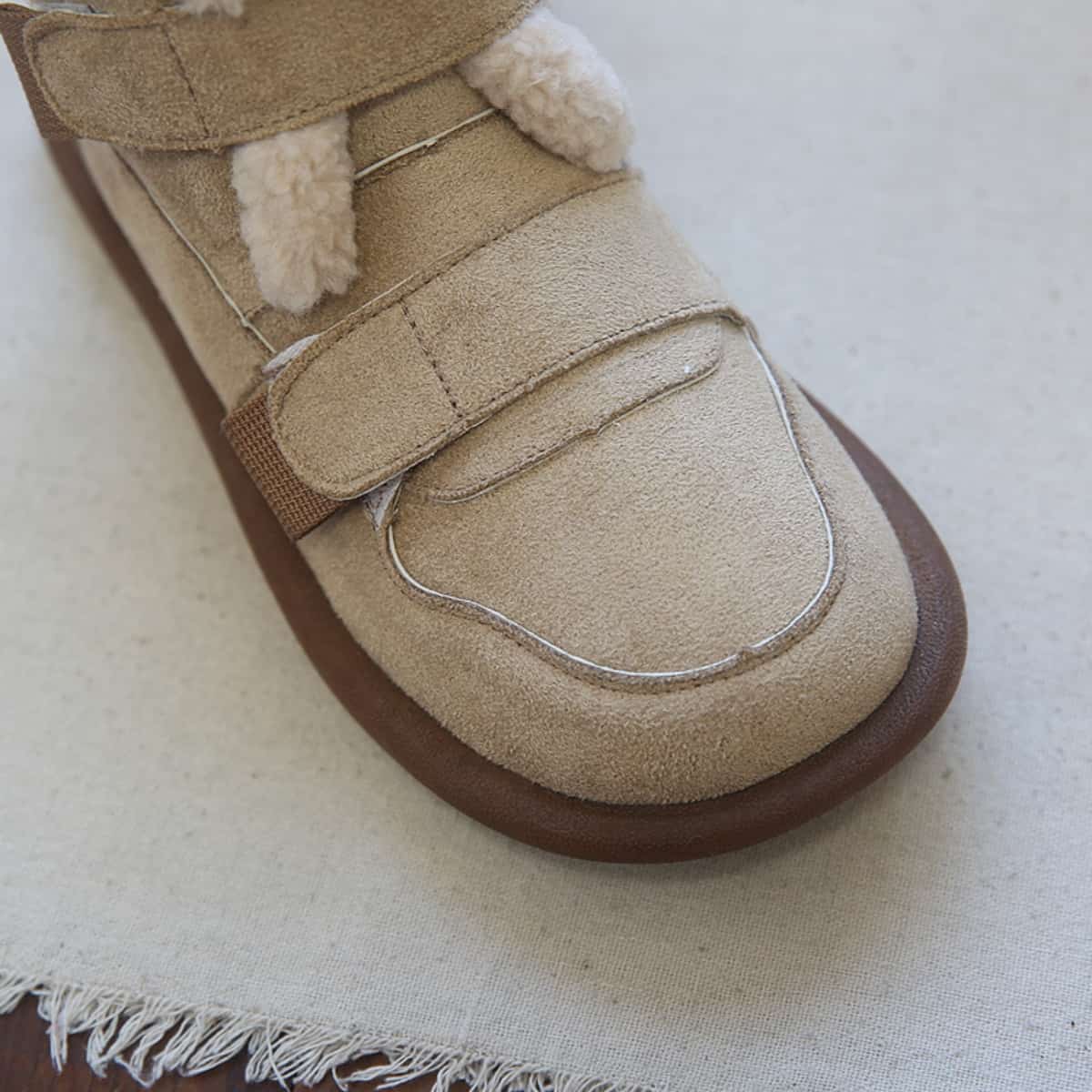 Imitation lamb wool round head flat-bottomed snow boots winter velvet low-heeled short boots