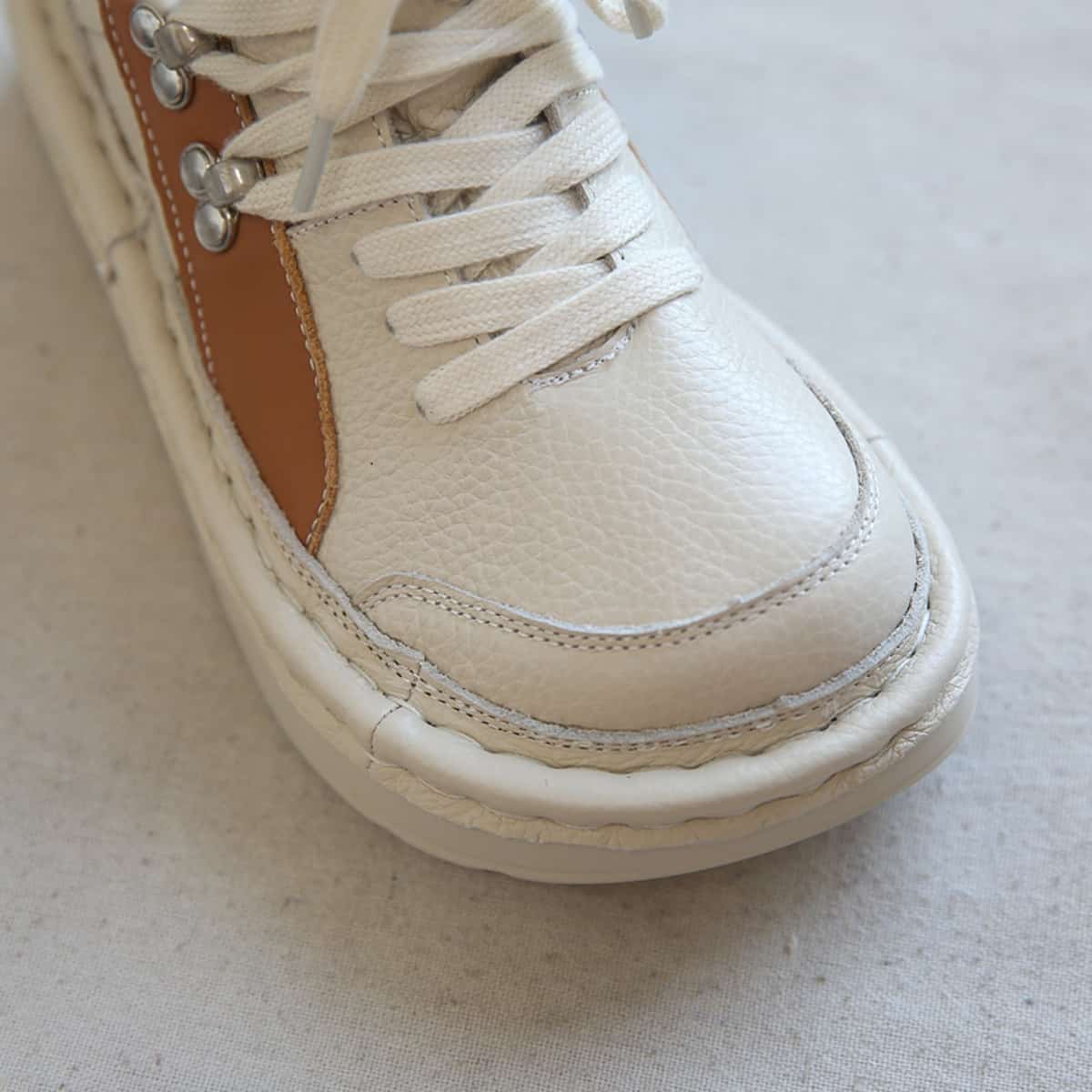 Leather round head lace-up platform big head shoes comfortable short boots women's autumn