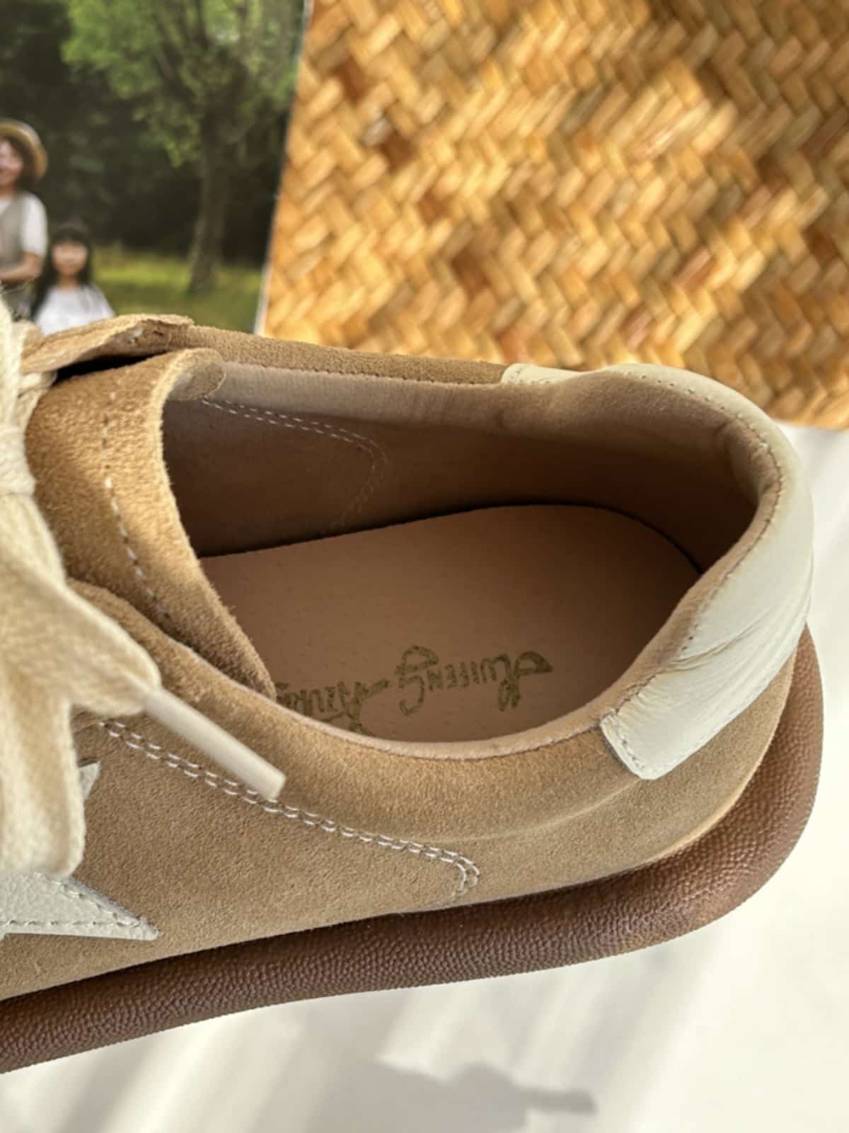 Leather round head lace-up flat shoes spring and summer breathable soft-soled German training shoes single shoes