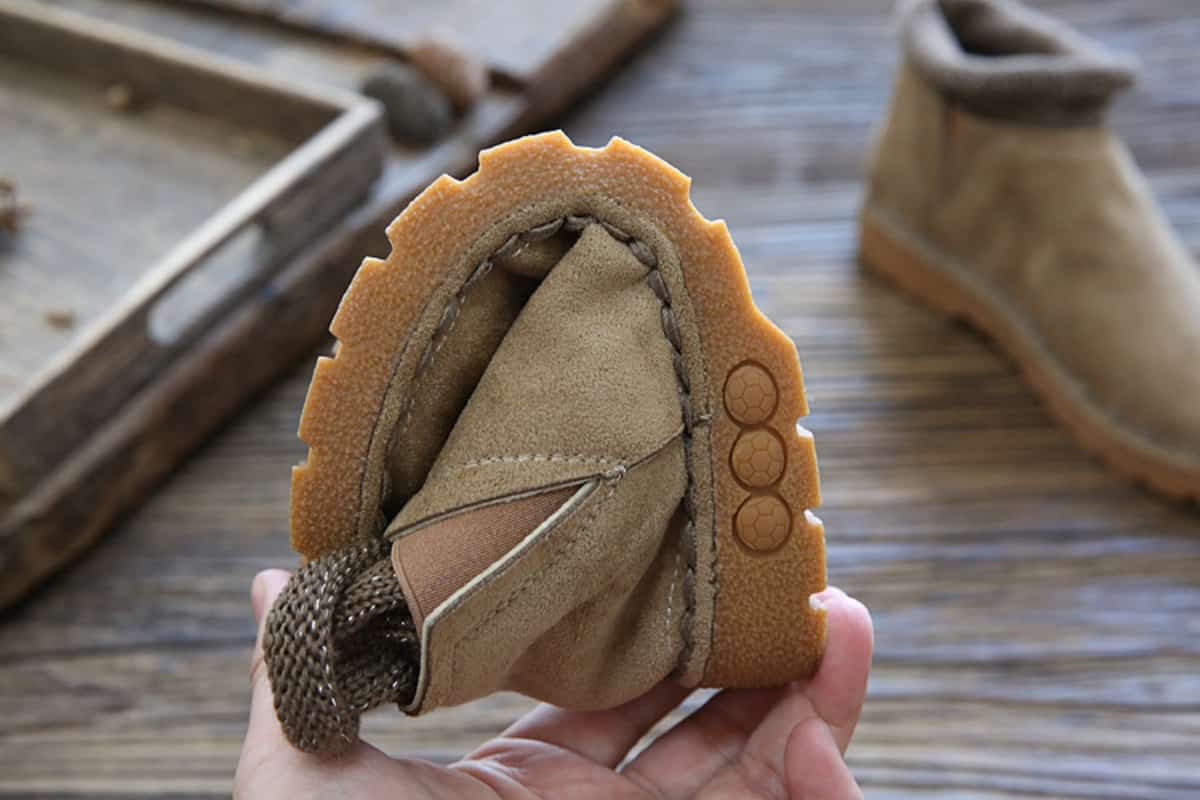 Wool mouth round head flat bottom women's boots autumn and winter new handmade comfortable soft sole short boots women