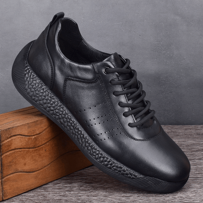 Leather Ultra-light and wear-resistant solid-soled outdoor sports shoes, black soft-soled casual leather shoes, men's full cowhide