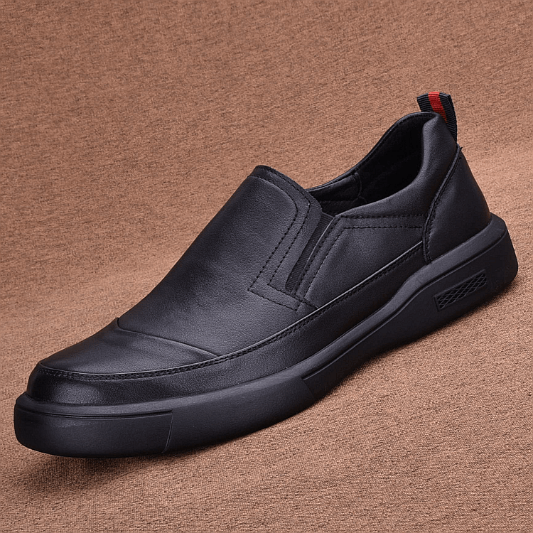 Leather first layer cowhide business casual foot cover thick sole soft sole wear-resistant round head wide feet men's leather shoes