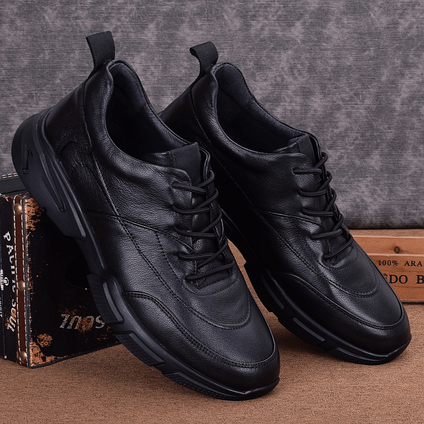 Men's sports shoes genuine leather Korean version trendy outdoor shoes first layer cowhide casual leather shoes men's shoes