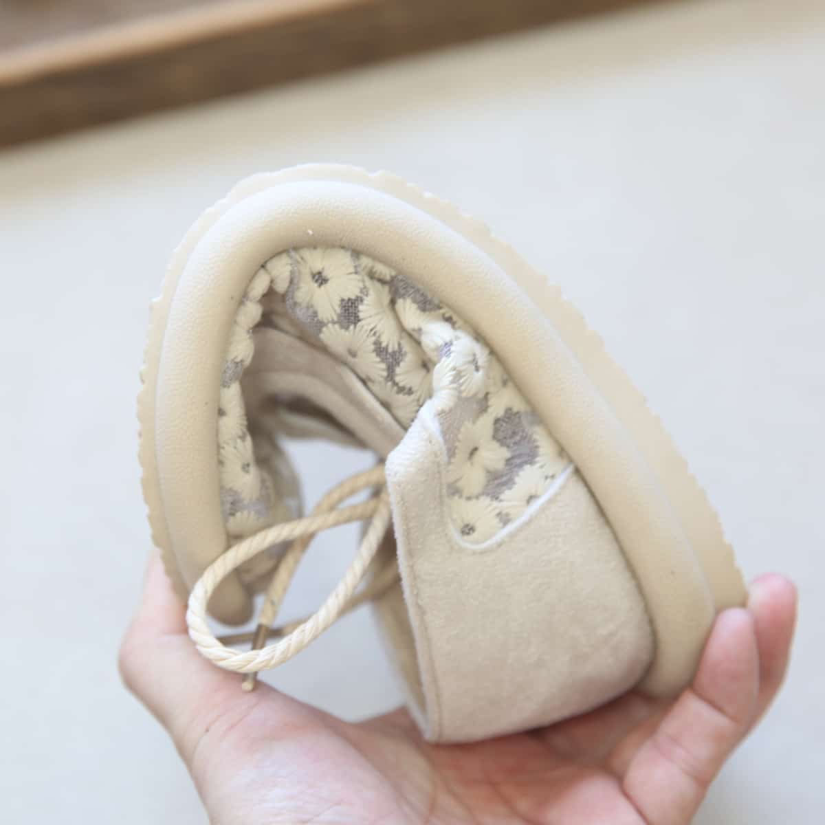 Mesh daisy round head shallow mouth flats summer sweet ruffle edge lace up comfortable single shoes