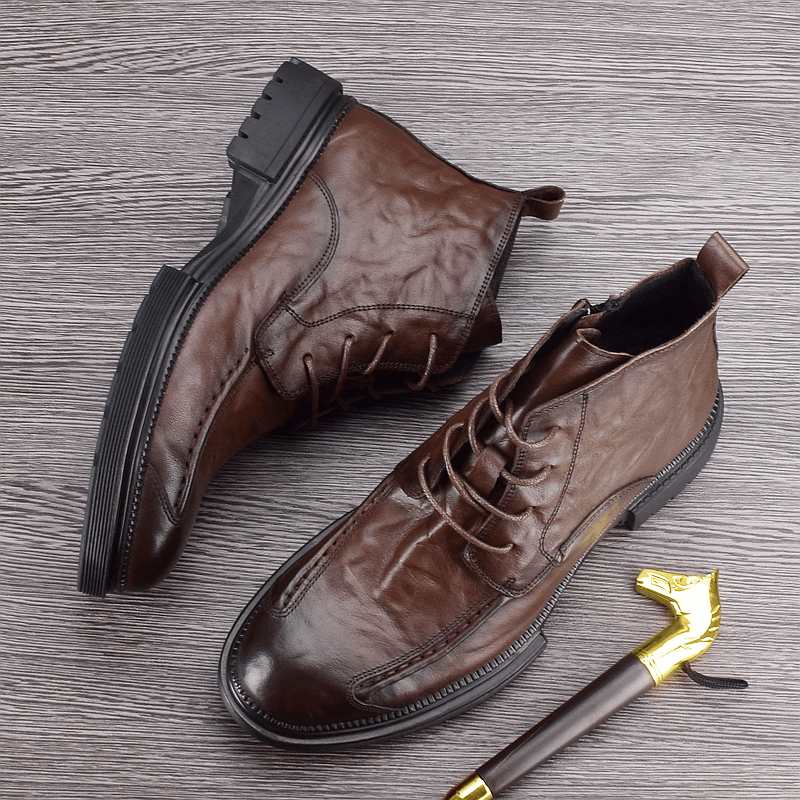 First layer cowhide Martin boots men's leather breathable boots business high-top leather shoes fashion men's boots