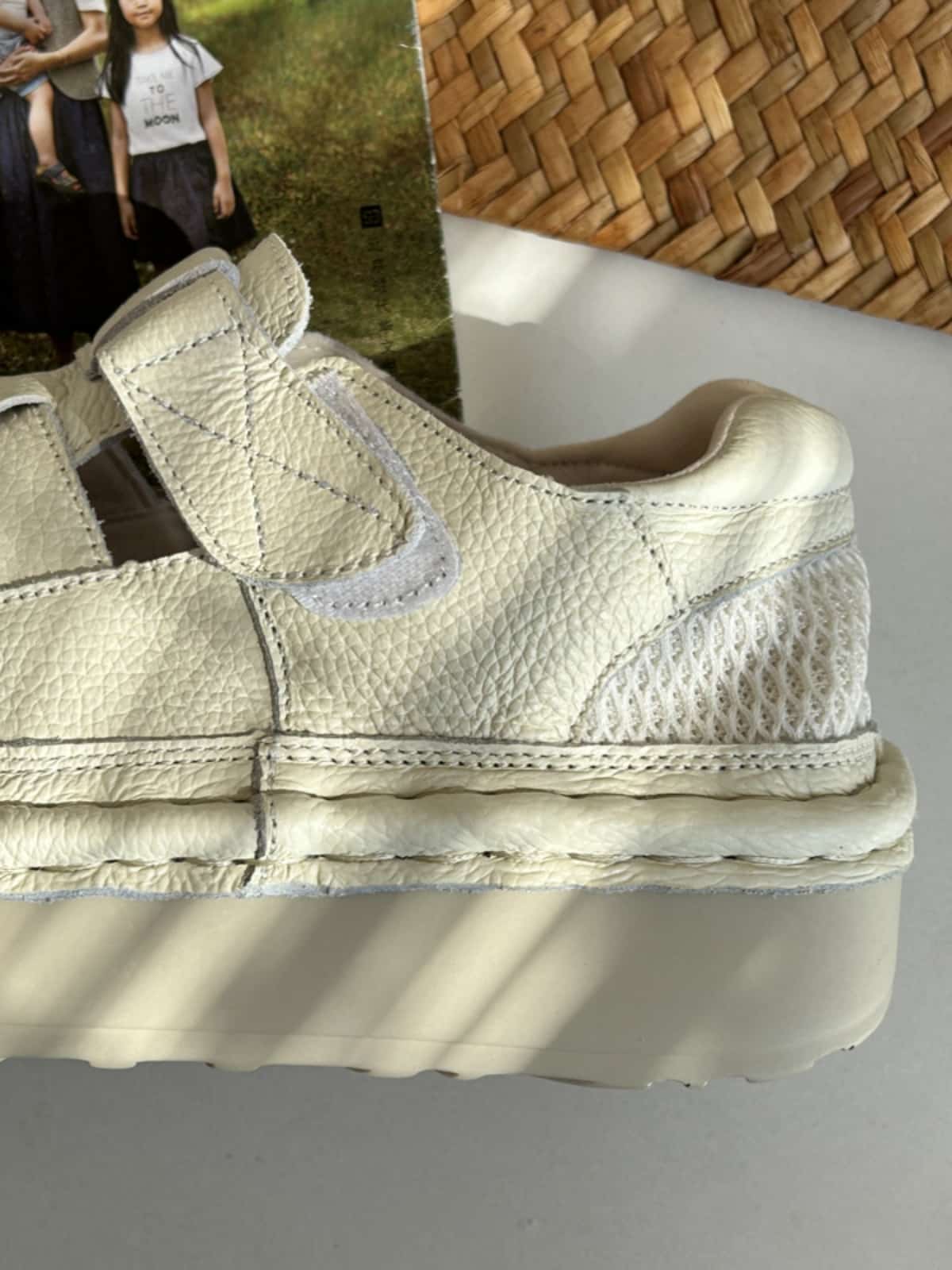 Handmade cowhide little white shoes women's platform muffin shoes summer breathable mesh shoes college wind big head shoes sports shoes