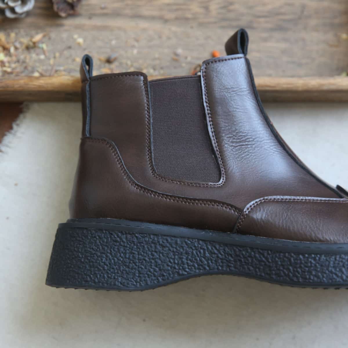 Glossy platform big head shoes handsome versatile locomotive boots fashionable cigarette boots women