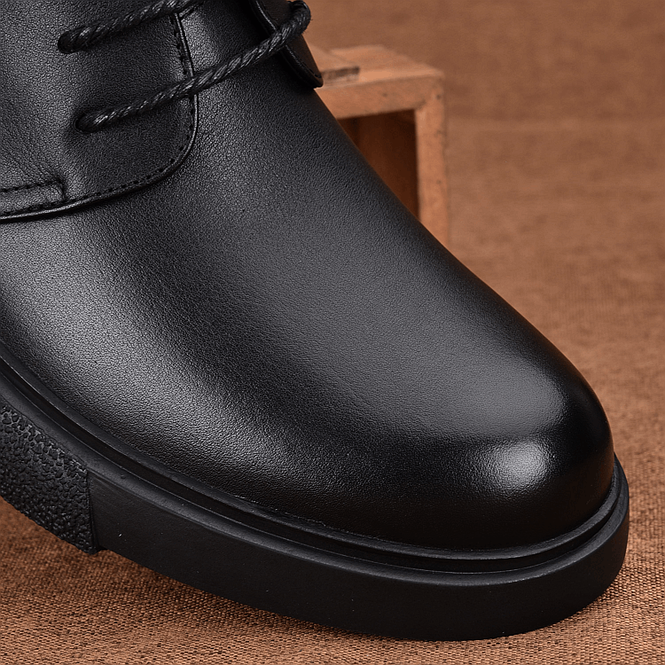Leather breathable men's casual leather shoes daily thick sole soft sole versatile first layer cowhide lace-up business