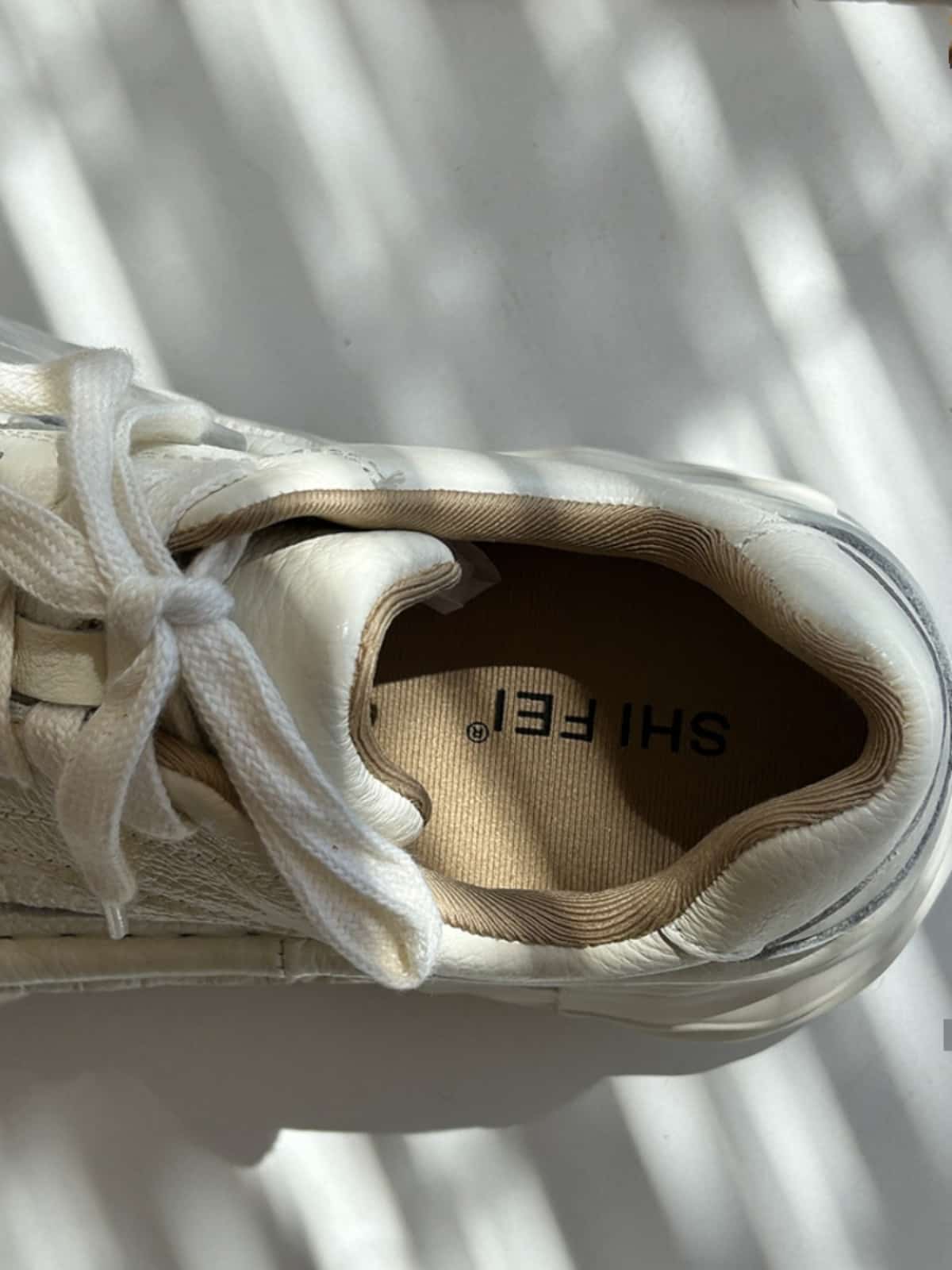 Leather round head lace-up thick-soled big-head shoes autumn muffin bottom little white shoes women