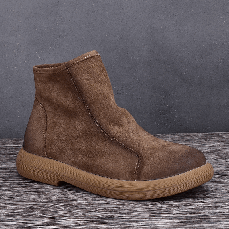 Handmade leather men's boots casual leather boots thick-soled round head big head boots soft-soled single boots cowhide boots men's