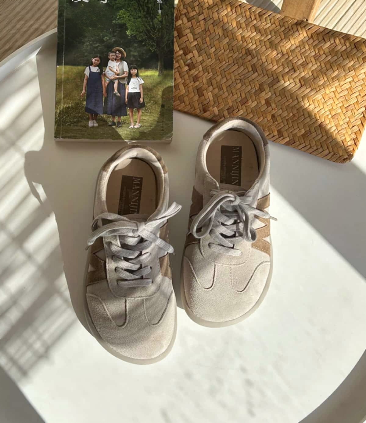 Dexun shoes women's new leather versatile flat-soled lace-up shoes single shoes