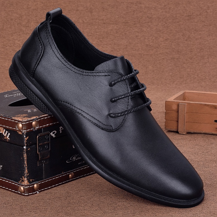 Men's casual leather shoes soft leather soft sole leather breathable business versatile men's shoes Korean version driving shoes