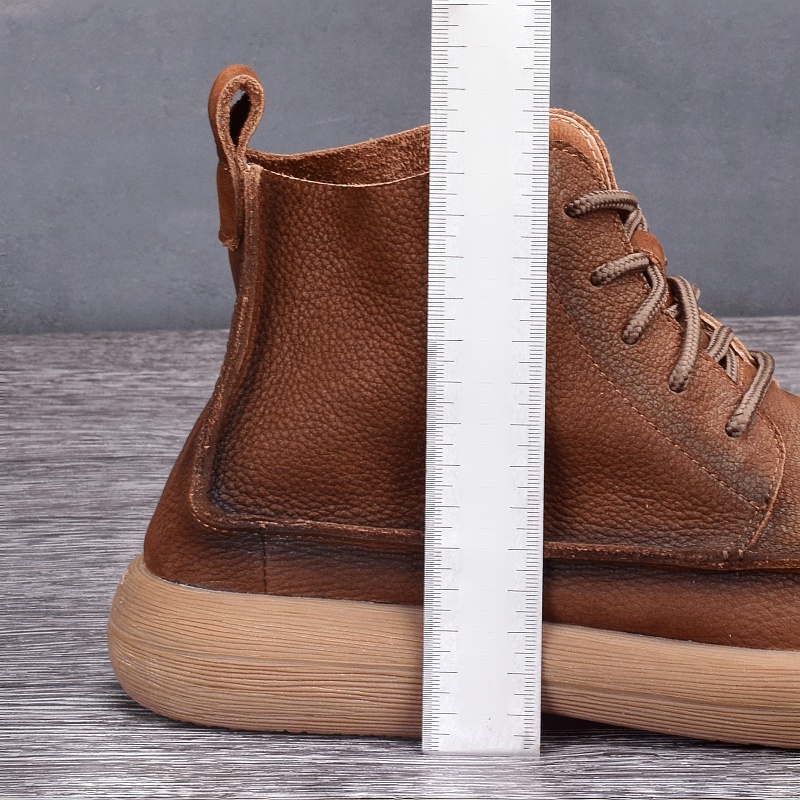 Leather Martin boots men's casual fashion versatile wide-footed big-headed leather boots men's loose high-top leather shoes style