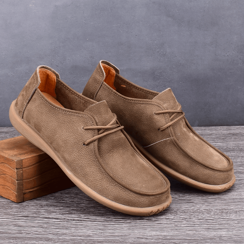 Men's new men's shoes leather casual shoes breathable soft sole versatile handmade leather shoes