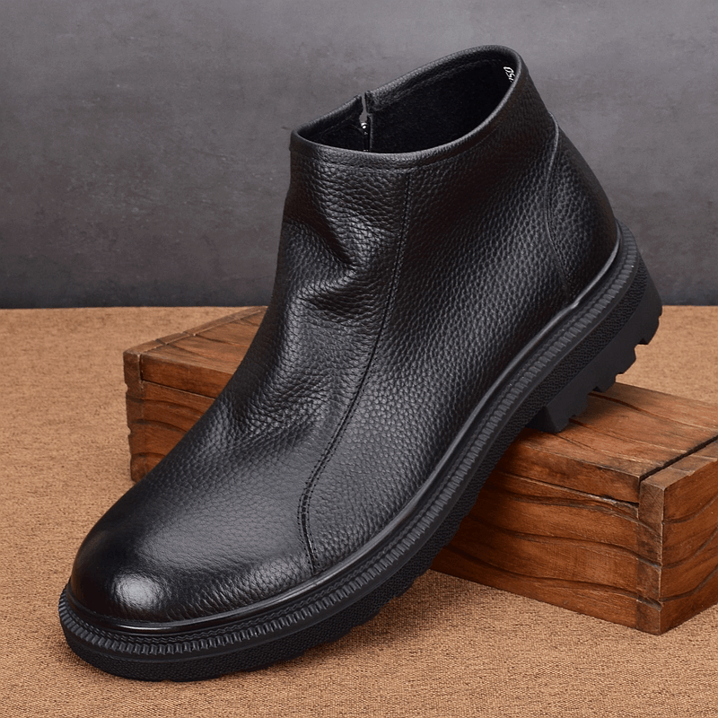 Leather Martin boots men's soft-soled leather shoes breathable men's shoes casual first-layer cowhide boots thick-soled non-slip boots men