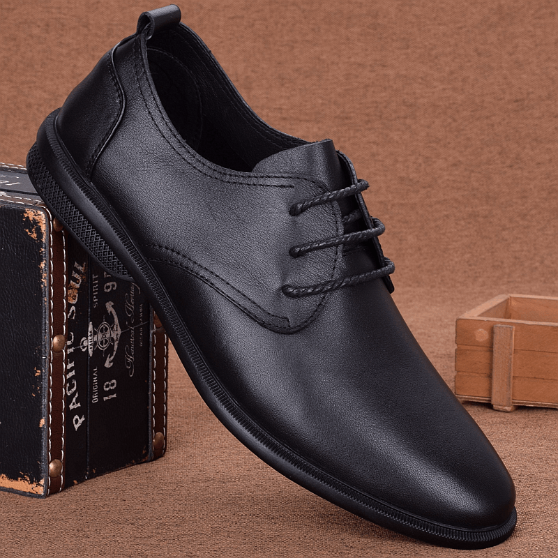 Men's casual leather shoes soft leather soft sole leather breathable business versatile men's shoes Korean version driving shoes