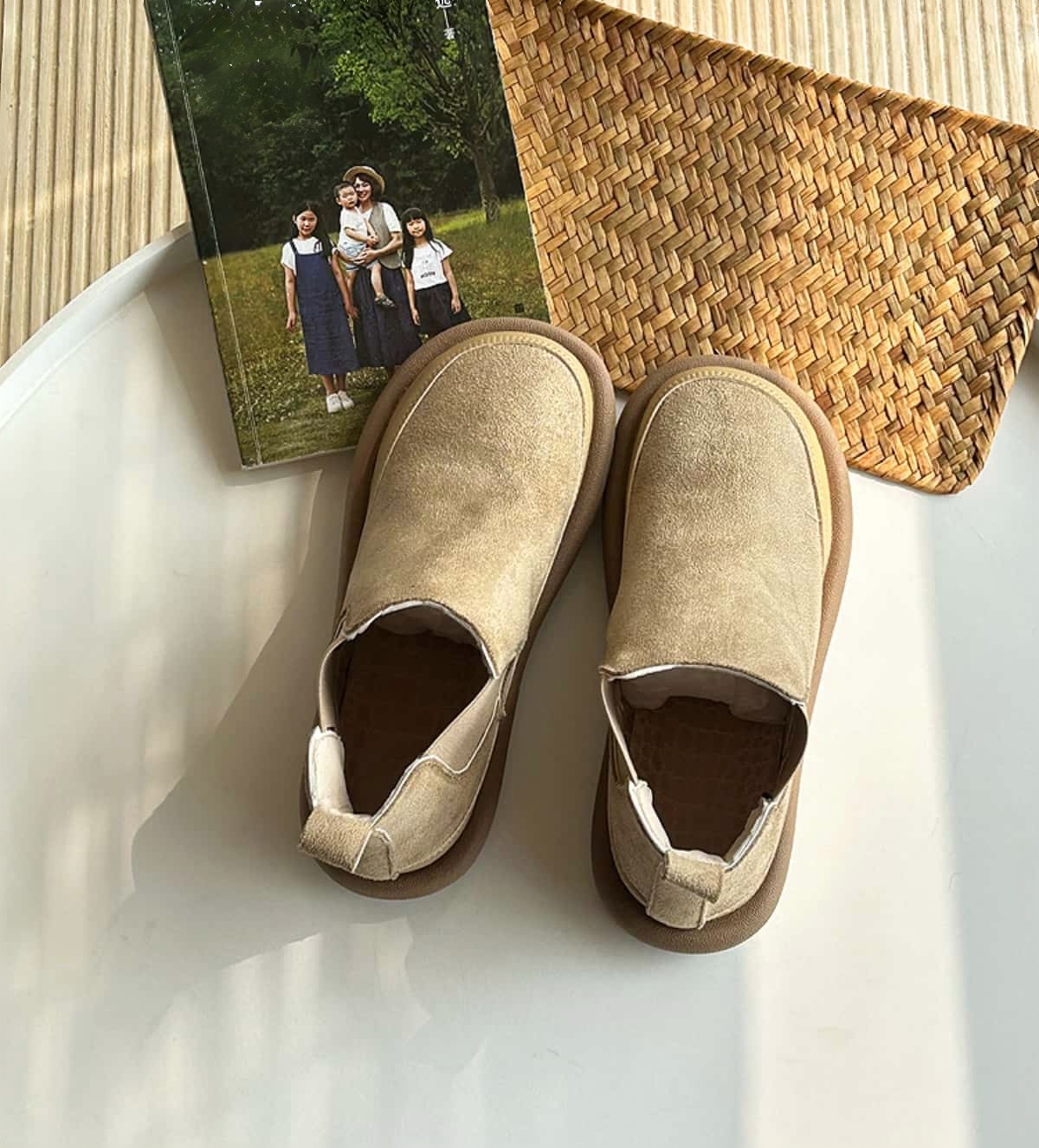 Suede Round Head Flat Boots Autumn and Winter Fashion Versatile Low Heel  Boots Short Boots