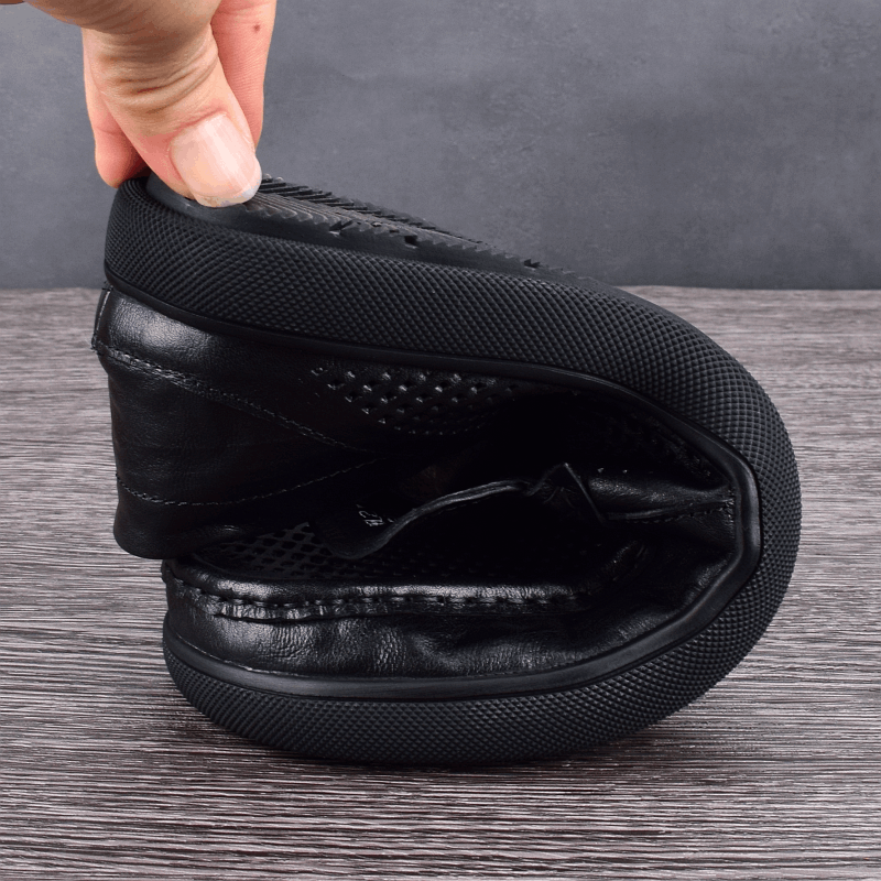 Men's shoes first layer cowhide summer hollow leather shoes men's breathable leather soft sole British punched hole shoes