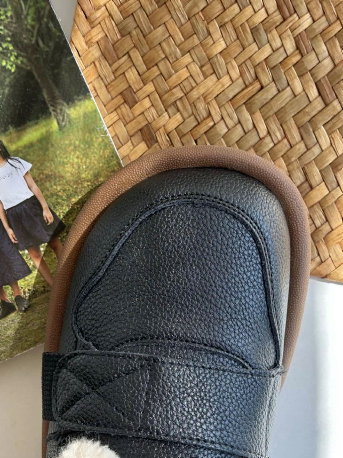 Imitation lamb wool round head flat-bottomed short boots winter Velcro cute warm snow boots