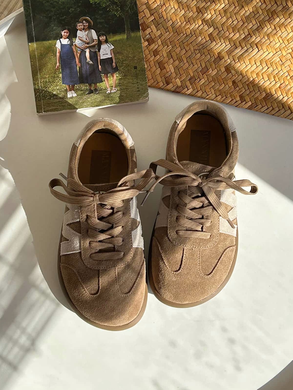 Dexun shoes women's new leather versatile flat-soled lace-up shoes single shoes