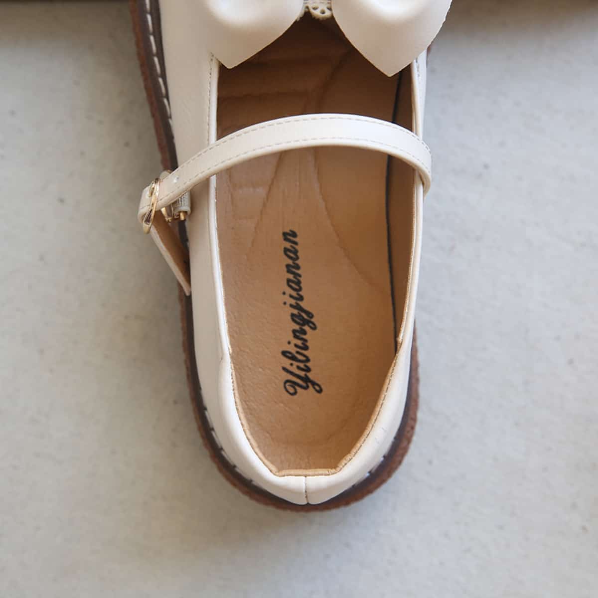 Round head platform big head shoes bow word belt versatile Mary Jane shoes sandals women