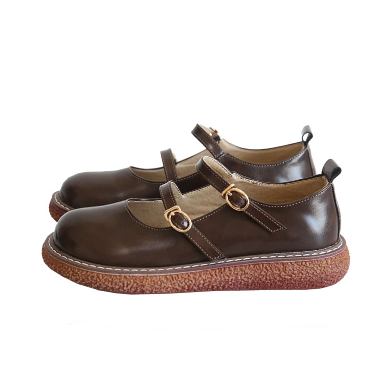 Round head platform big head shoes college style versatile word belt Mary Jane shoes sandals women spring and summer