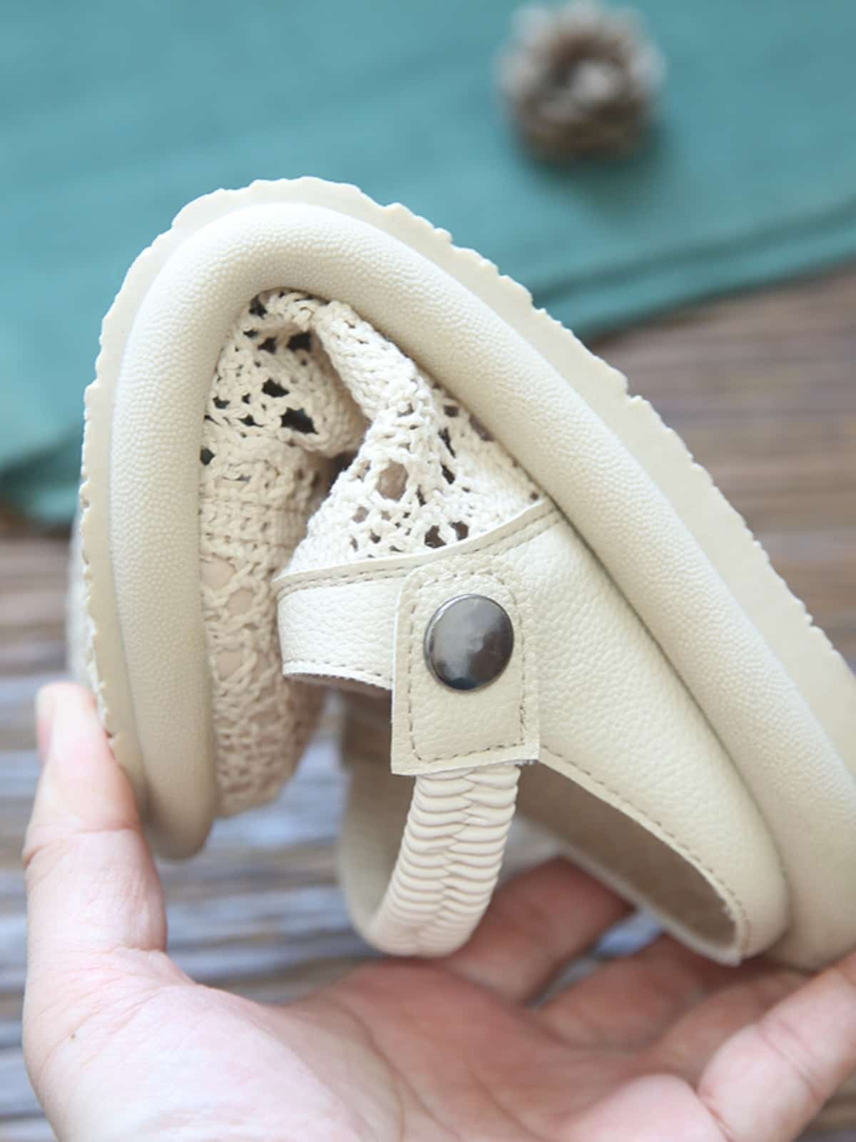 Hollow bag head flat bottom half slippers summer cotton and linen breathable soft bottom big head cool slippers