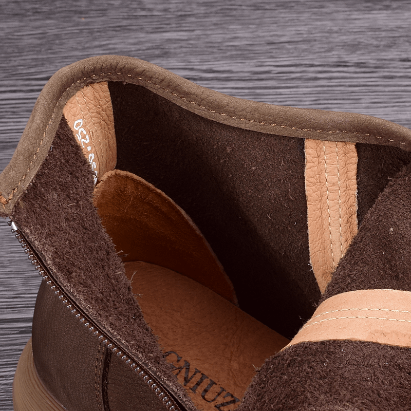 Handmade leather men's boots casual leather boots thick-soled round head big head boots soft-soled single boots cowhide boots men's