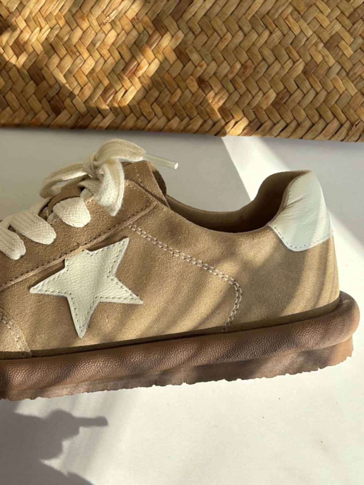 Leather round head lace-up flat shoes spring and summer breathable soft-soled German training shoes single shoes