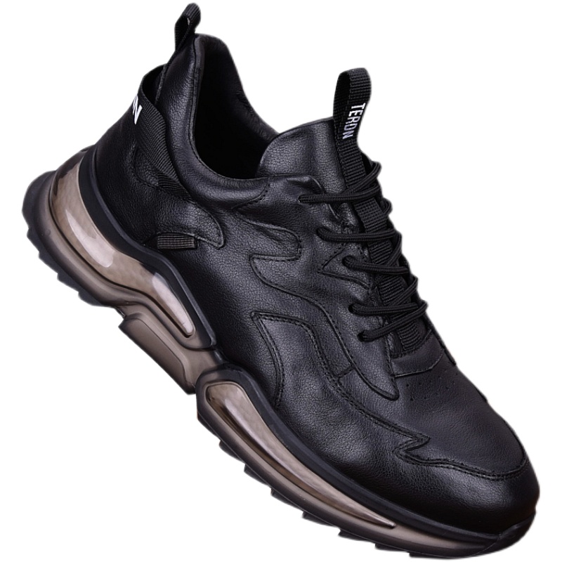 Genuine leather fashion young men's sports shoes full cowhide leather shoes men's wear-resistant soft-soled air cushion casual shoes