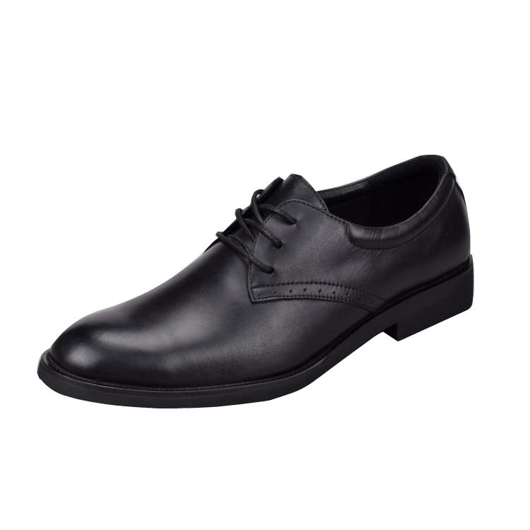 Soft leather business dress leather shoes men's genuine leather wedding shoes lace-up round head soft sole first layer cowhide large size shoes