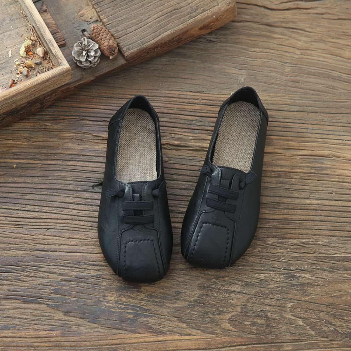 Round head shallow mouth flat shoes new cotton and linen comfortable foot single shoes women's spring and summer