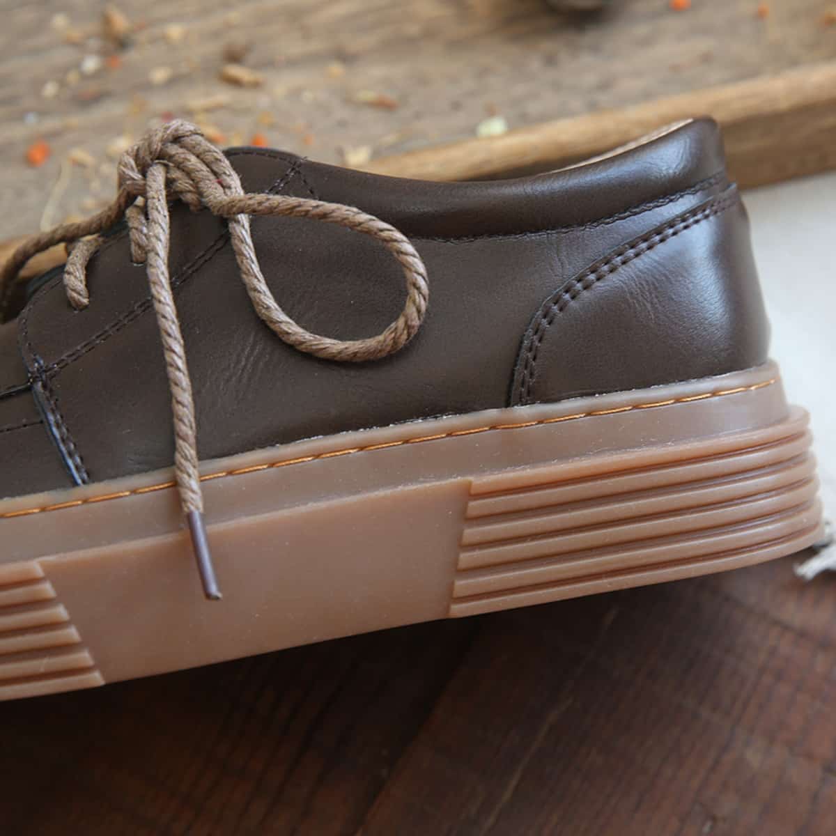 Round head lace-up platform big head shoes college comfortable black small leather shoes single shoes women