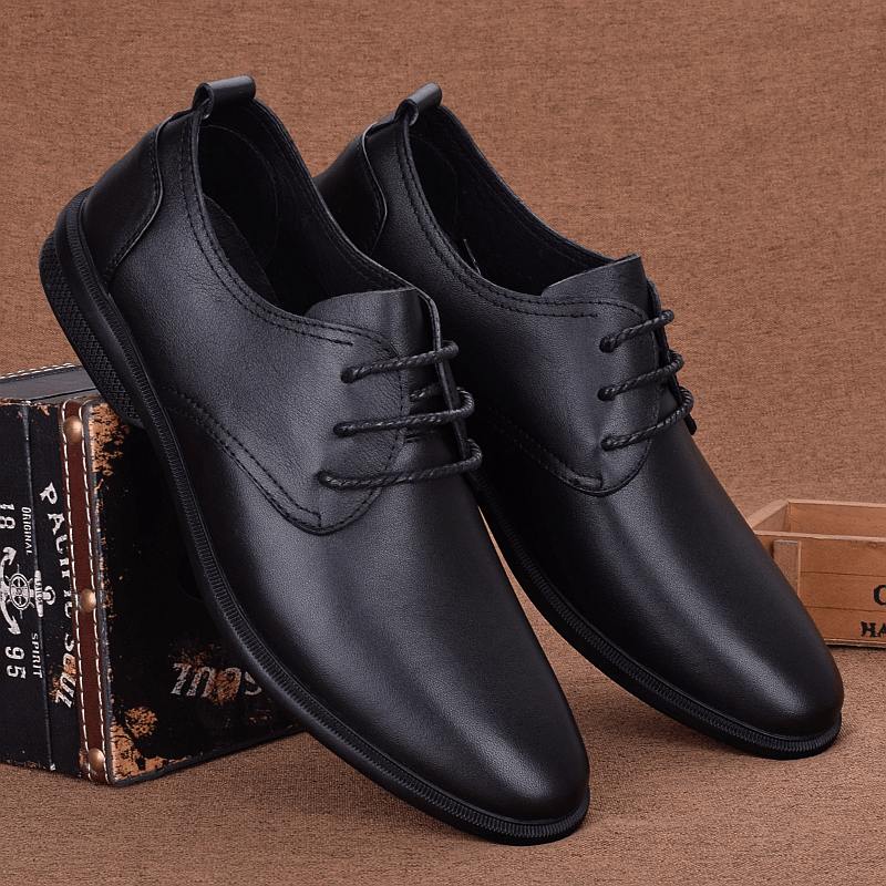 Men's casual leather shoes soft leather soft sole leather breathable business versatile men's shoes Korean version driving shoes