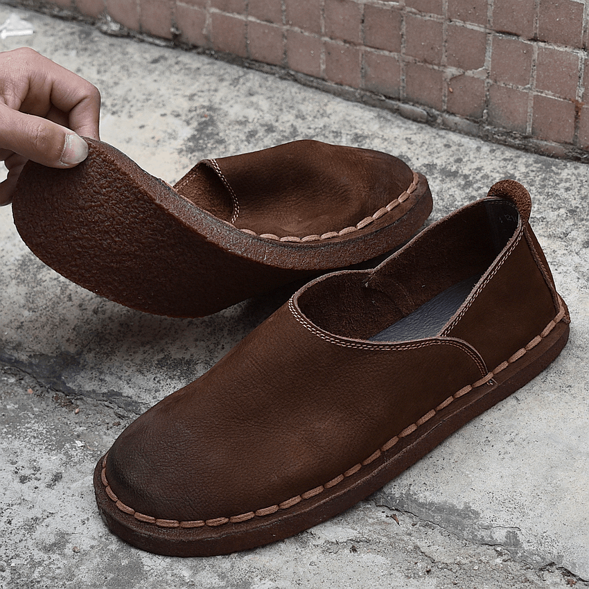 Breathable handmade single-layer comfortable casual leather shoes men's leather versatile soft leather soft sole cowhide lazy shoes