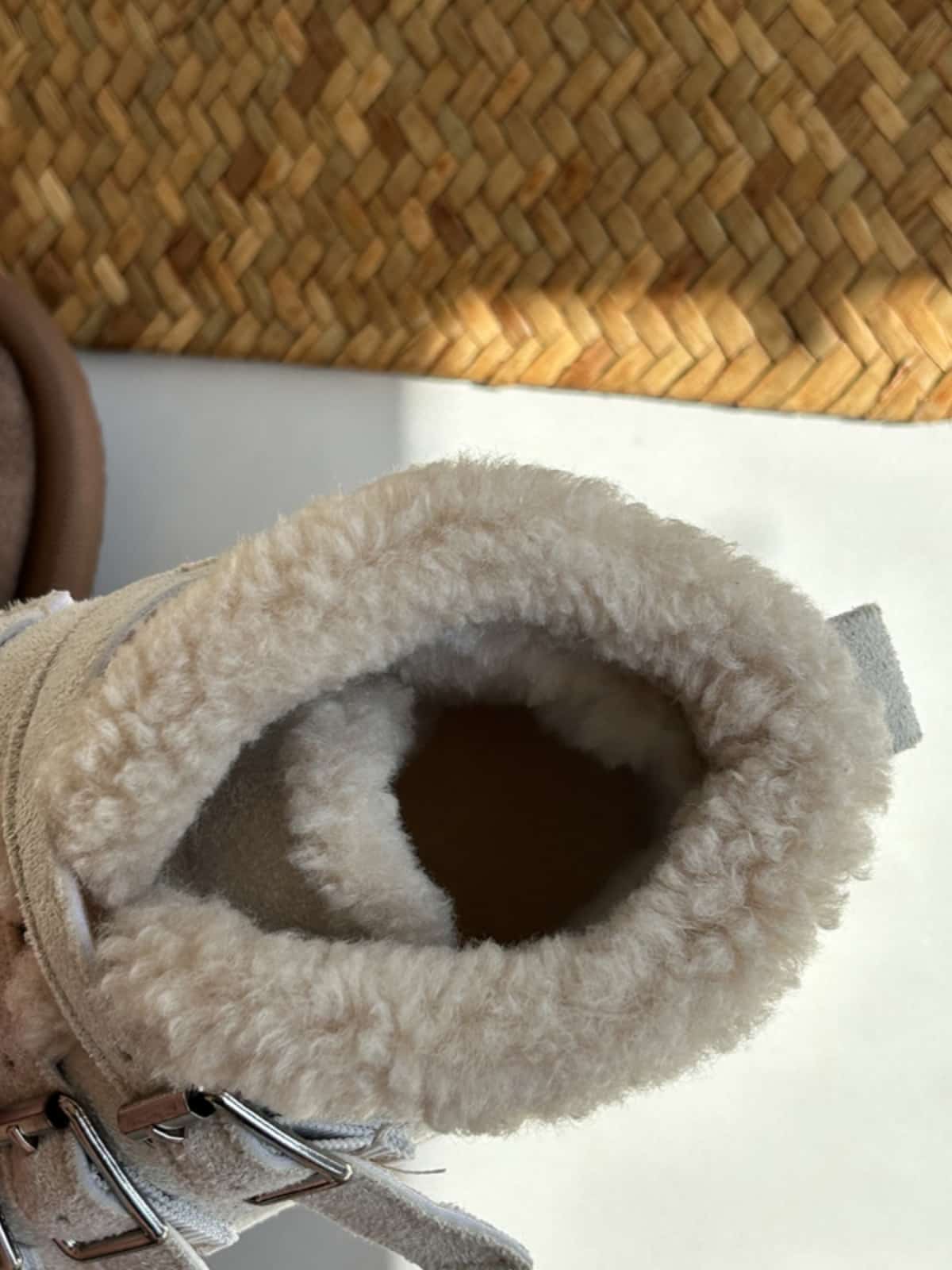 Imitation lamb wool round head flat-bottomed short boots winter cute heart-shaped warm snow boots