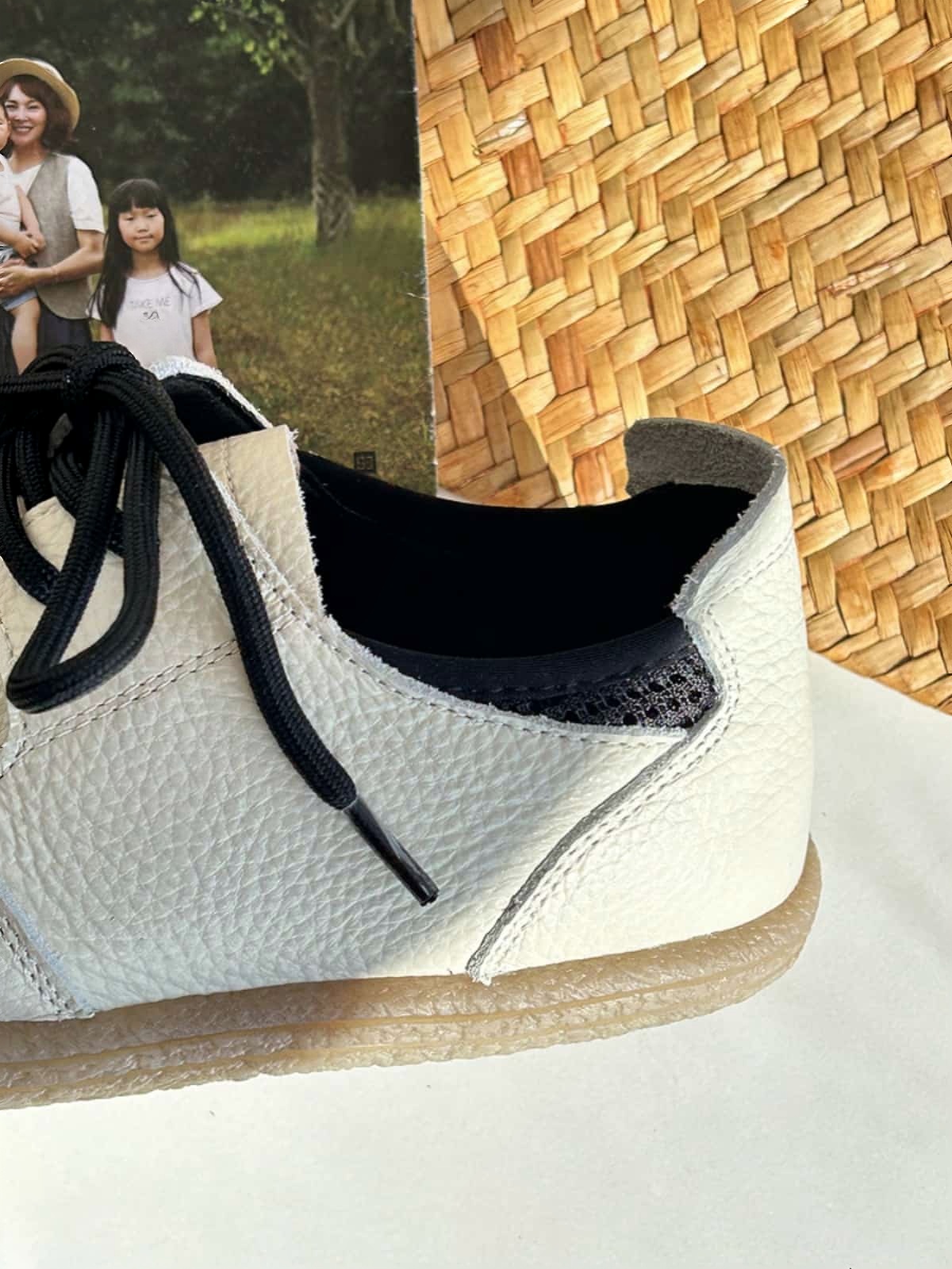 Leather round head lace-up little white shoes spring new soft-soled versatile shoes single shoes