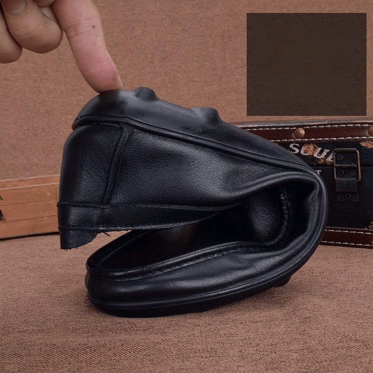 Summer breathable men's Doudou shoes trendy soft leather driving shoes youth soft sole single layer casual leather shoes genuine leather