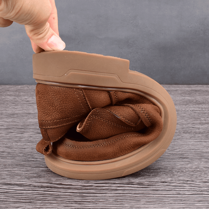 Men's leather shoes leather soft sole non-slip thick sole shock absorption casual one-pedal men's shoes driving lazy shoes