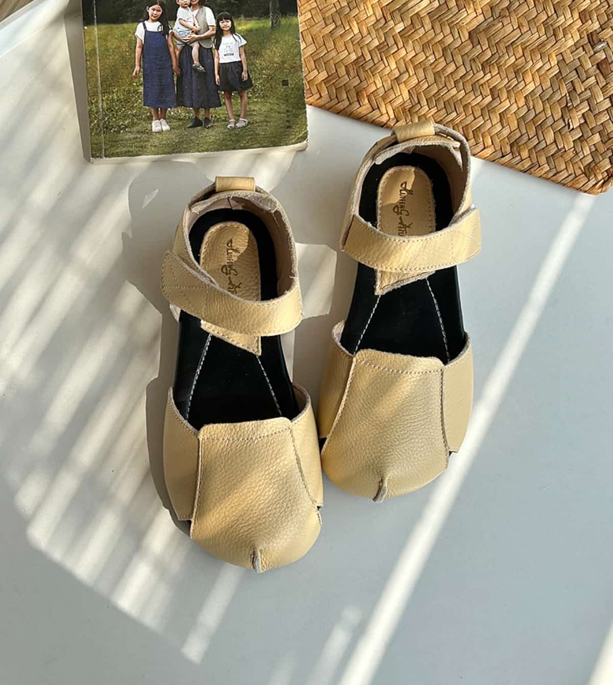 Leather Baotou Sandals Women's Summer Cowhide Versatile Soft Sole Roman Flat Shoes Fashion Shoes