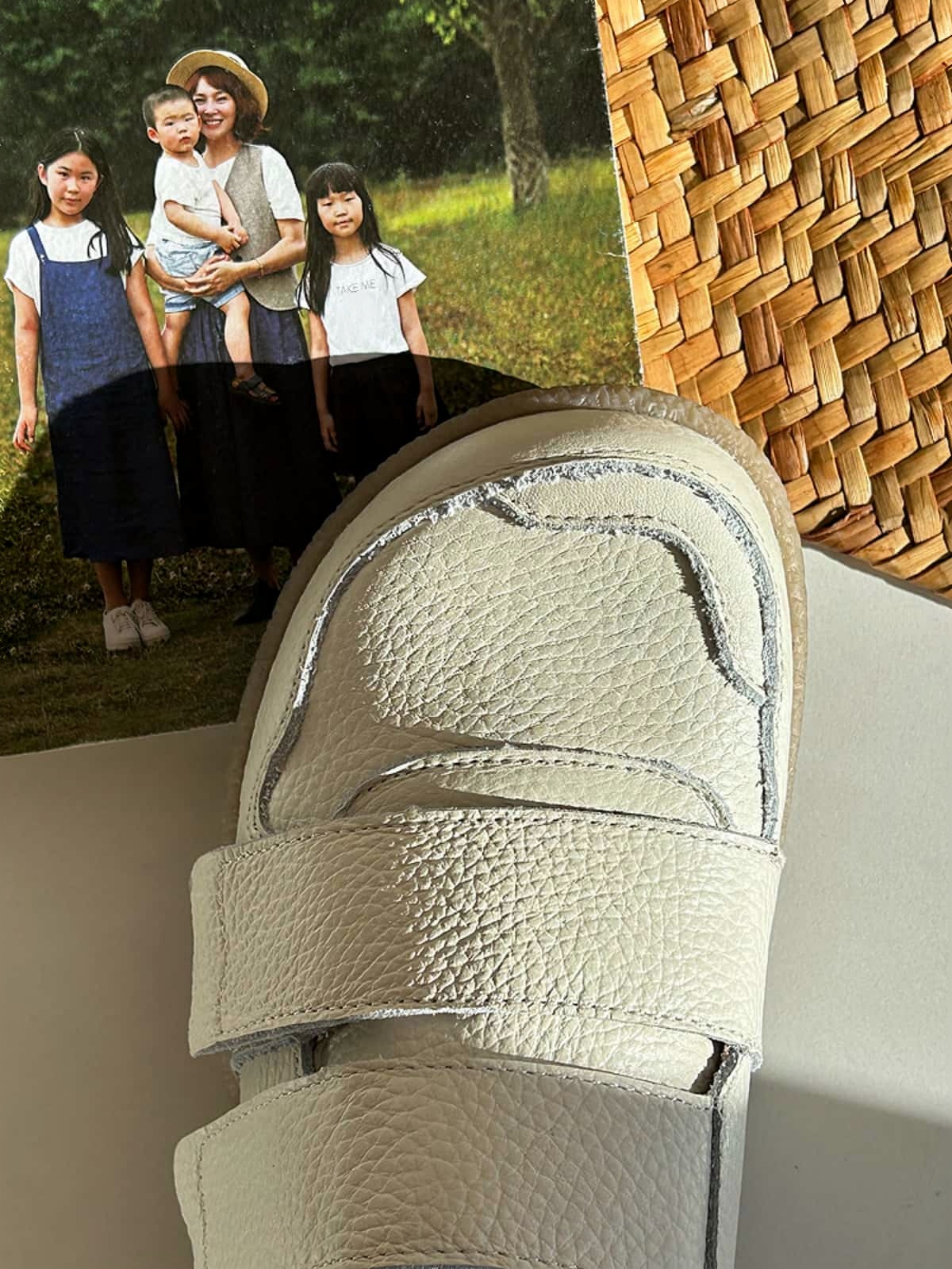 Leather Round Head Flat Shoes Velcro Soft Sole Versatile Little White Shoes